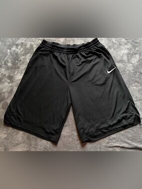 Nike Black Athletic Shorts with White Swoosh
